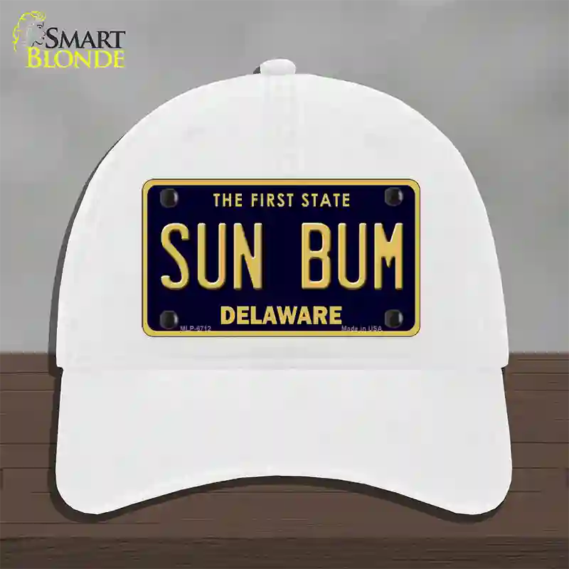 Sun Bum Delaware Novelty License Plate Hat Unconstructed Cotton / White