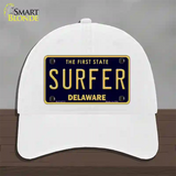 Surfer Delaware Novelty License Plate Hat Unconstructed Cotton / White