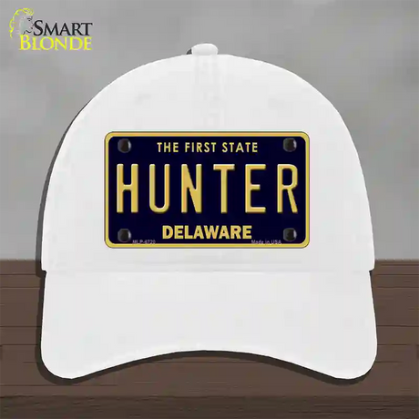 Hunter Delaware Novelty License Plate Hat Unconstructed Cotton / White