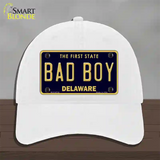 Bad Boy Delaware Novelty License Plate Hat Unconstructed Cotton / White