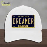 Dreamer Delaware Novelty License Plate Hat Unconstructed Cotton / White