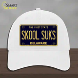 Skool Suks Delaware Novelty License Plate Hat Unconstructed Cotton / White