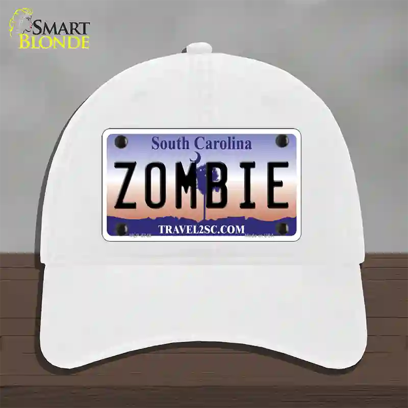 Zombie South Carolina Novelty License Plate Hat Unconstructed Cotton / White