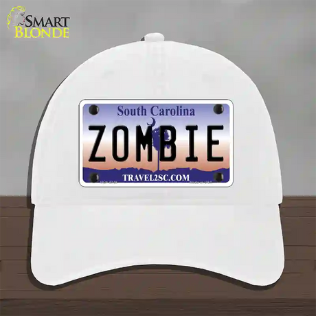 Zombie South Carolina Novelty License Plate Hat Unconstructed Cotton / White