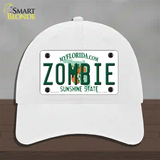 Zombie Florida Novelty License Plate Hat Unconstructed Cotton / White