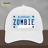 Zombie Kansas Novelty License Plate Hat Unconstructed Cotton / White