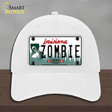 Zombie Louisiana Novelty License Plate Hat Unconstructed Cotton / White