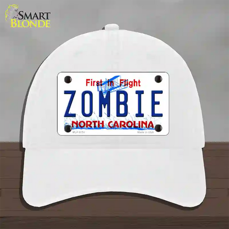 Zombie North Carolina Novelty License Plate Hat Unconstructed Cotton / White