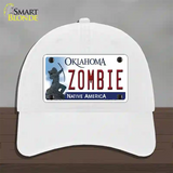 Zombie Oklahoma Novelty License Plate Hat Unconstructed Cotton / White