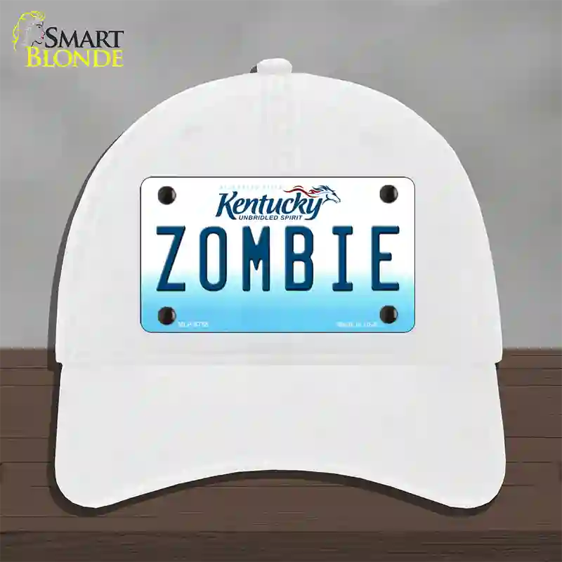 Zombie Kentucky Novelty License Plate Hat Unconstructed Cotton / White