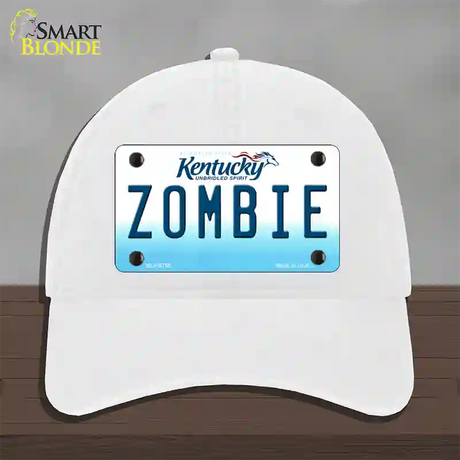 Zombie Kentucky Novelty License Plate Hat Unconstructed Cotton / White