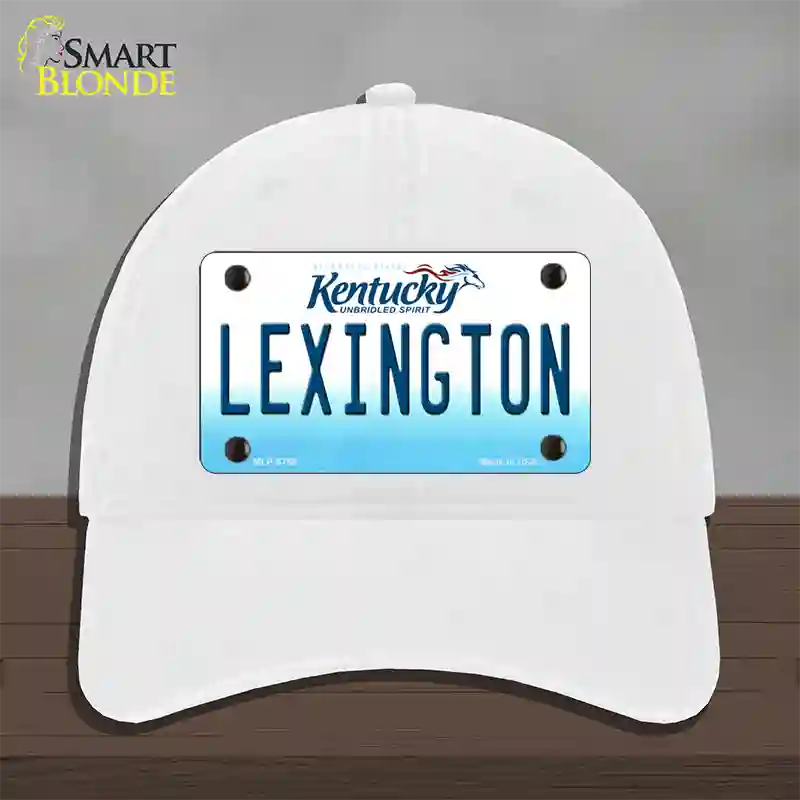 Lexington Kentucky Novelty License Plate Hat Unconstructed Cotton / White