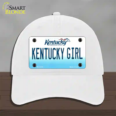 Kentucky Girl Kentucky Novelty License Plate Hat Unconstructed Cotton / White