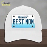 Best Mom Kentucky Novelty License Plate Hat Unconstructed Cotton / White