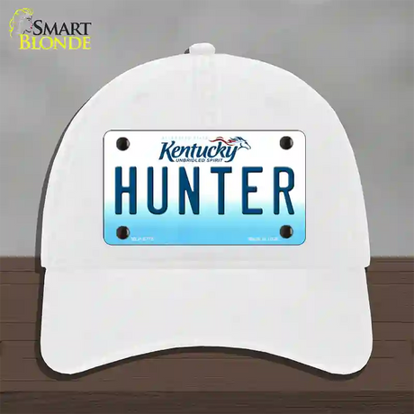 Hunter Kentucky Novelty License Plate Hat Unconstructed Cotton / White