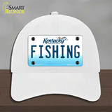 Fishing Kentucky Novelty License Plate Hat Unconstructed Cotton / White