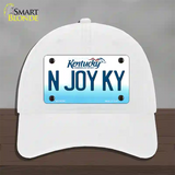 N Joy Kentucky Novelty License Plate Hat Unconstructed Cotton / White