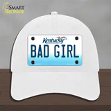 Bad Girl Kentucky Novelty License Plate Hat Unconstructed Cotton / White