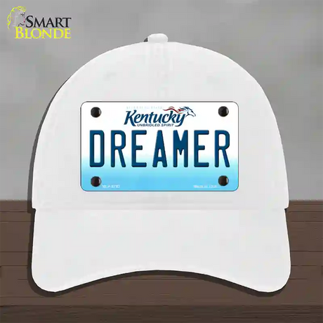 Dreamer Kentucky Novelty License Plate Hat Unconstructed Cotton / White