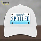 Spoiled Kentucky Novelty License Plate Hat Unconstructed Cotton / White