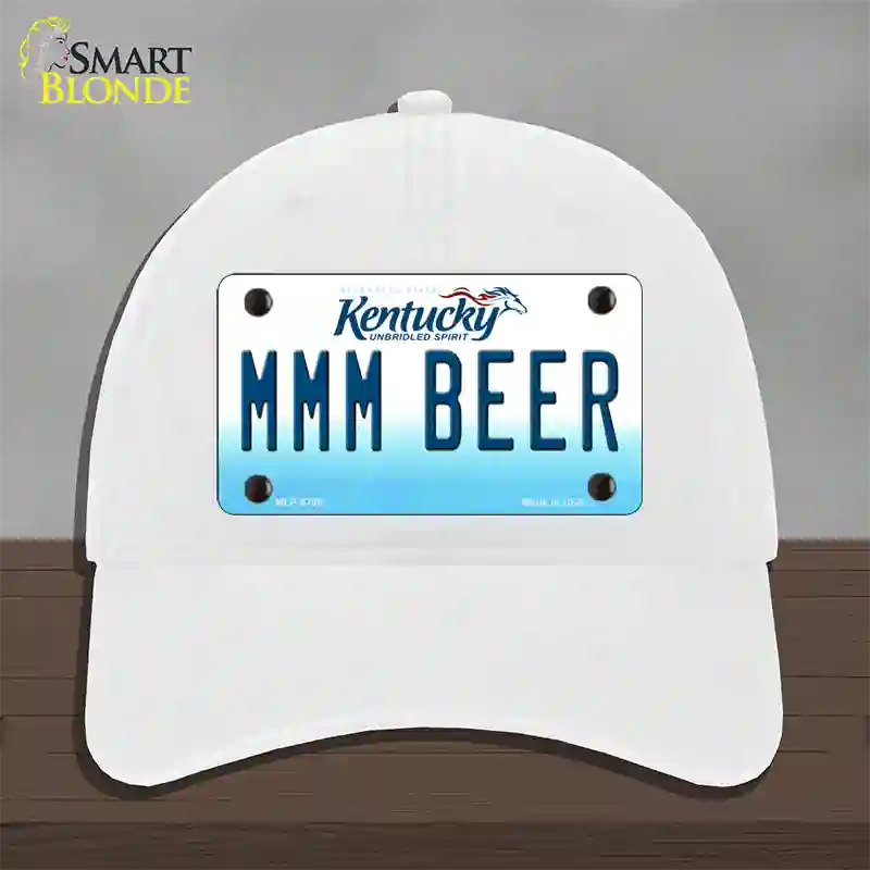 MMM Beer Kentucky Novelty License Plate Hat Unconstructed Cotton / White