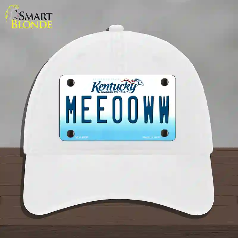 Meeooww Kentucky Novelty License Plate Hat Unconstructed Cotton / White