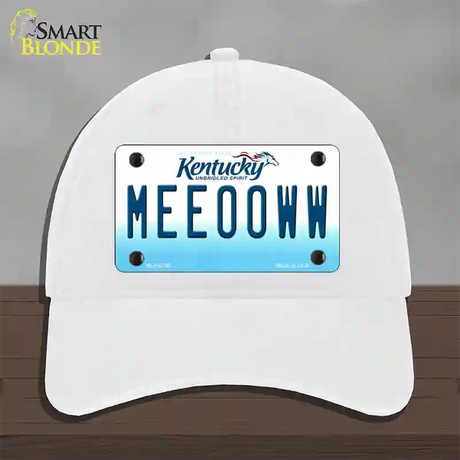 Meeooww Kentucky Novelty License Plate Hat Unconstructed Cotton / White