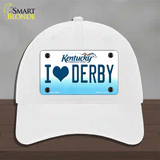 I Love Derby Kentucky Novelty License Plate Hat Unconstructed Cotton / White