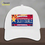 Arizona Centennial Scottsdale Novelty License Plate Hat Unconstructed Cotton / White