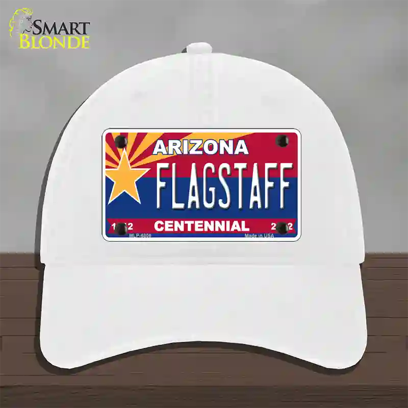 Arizona Centennial Flagstaff Novelty License Plate Hat Unconstructed Cotton / White