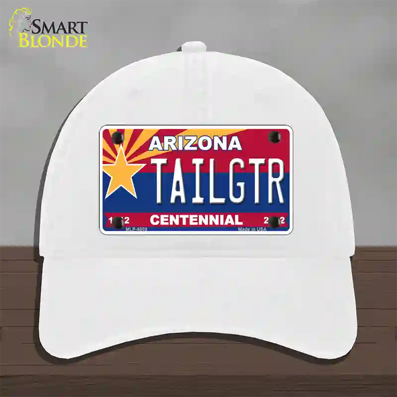 Arizona Centennial Tailgtr Novelty License Plate Hat Unconstructed Cotton / White