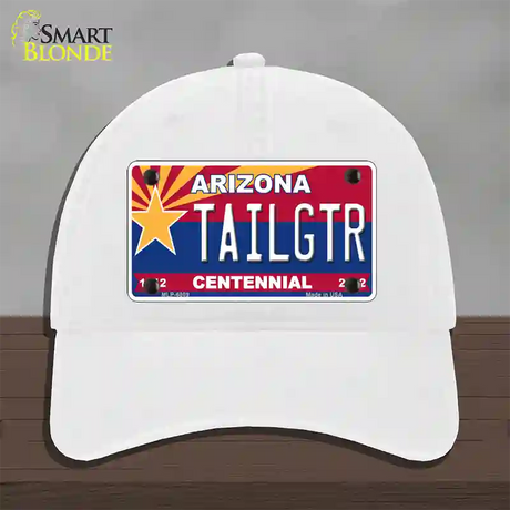 Arizona Centennial Tailgtr Novelty License Plate Hat Unconstructed Cotton / White