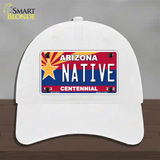 Arizona Centennial Native Novelty License Plate Hat Unconstructed Cotton / White