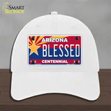 Arizona Centennial Blessed Novelty License Plate Hat Unconstructed Cotton / White