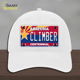 Arizona Centennial Climber Novelty License Plate Hat Unconstructed Cotton / White