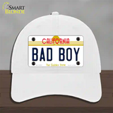 Bad Boy California Novelty License Plate Hat Unconstructed Cotton / White