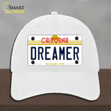 Dreamer California Novelty License Plate Hat Unconstructed Cotton / White