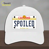 Spoiled California Novelty License Plate Hat Unconstructed Cotton / White