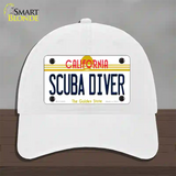 Scuba Diver California Novelty License Plate Hat Unconstructed Cotton / White