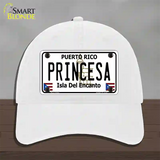 Princesa Puerto Rico Novelty License Plate Hat Unconstructed Cotton / White