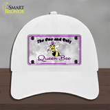 Queen Bee Purple Novelty License Plate Hat Unconstructed Cotton / White