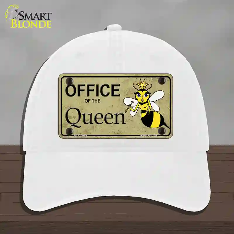 Office Of Queen Bee Novelty License Plate Hat Unconstructed Cotton / White