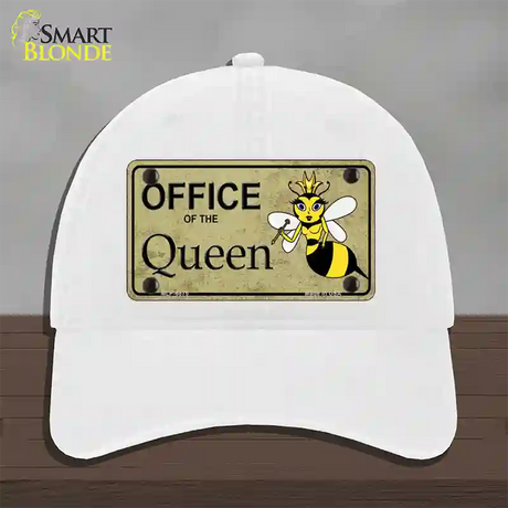 Office Of Queen Bee Novelty License Plate Hat Unconstructed Cotton / White