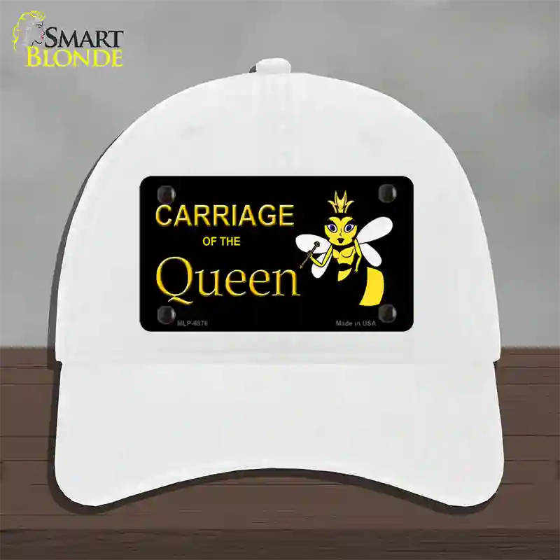 Carriage Of Queen Bee Novelty License Plate Hat Unconstructed Cotton / White