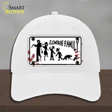 Zombie Family White Novelty License Plate Hat Unconstructed Cotton / White