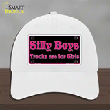 Silly Boys Trucks For Girls Novelty License Plate Hat Unconstructed Cotton / White