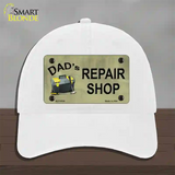 Dads Repair Shop Novelty License Plate Hat Unconstructed Cotton / White