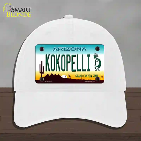 Arizona Kokopelli Novelty License Plate Hat Unconstructed Cotton / White