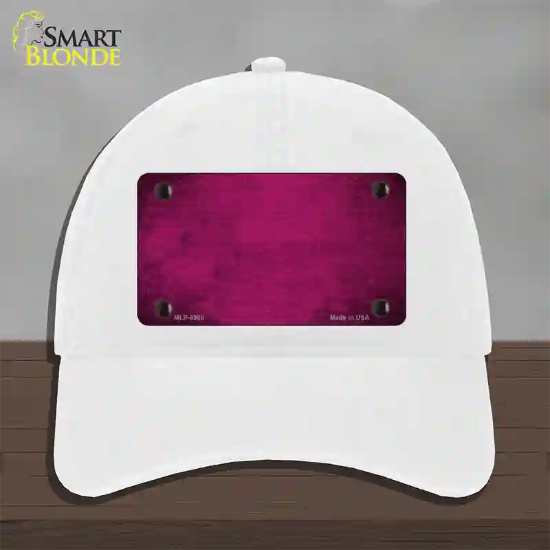 Pink Oil Rubbed Solid Novelty License Plate Hat Unconstructed Cotton / White