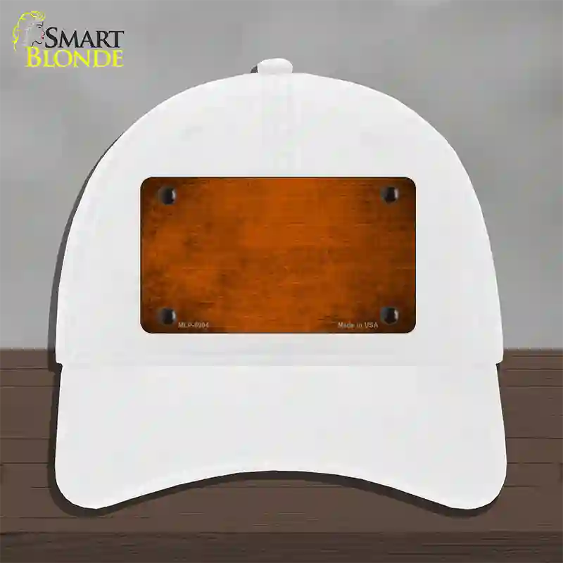 Orange Oil Rubbed Solid Novelty License Plate Hat Unconstructed Cotton / White